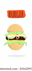 BURGER VECTOR ILLUSTRATION AND LOGO
