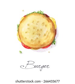 Burger - Watercolor Food Collection