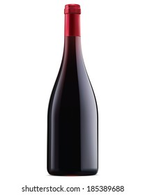 Burgundy red wine bottle. Illustration
