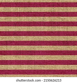Burlap Sack Textured Abstract Geometric Stripes Seamless Pattern Realistic Sackcloth Fabric Look Perfect for Allover Natural Prints Fuchsia Tones