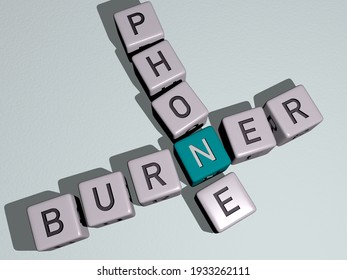 BURNER PHONE Crossword By Cubic Dice Letters, 3D Illustration