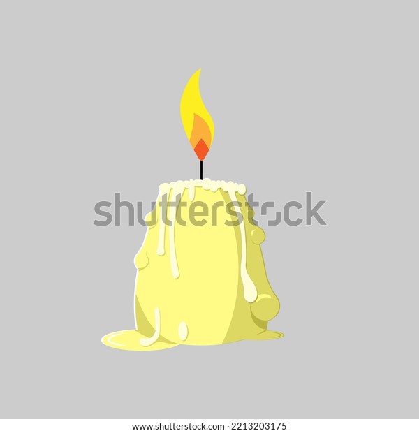 Burning Candle Dripping Wax Icon Halloween Stock Illustration 2213203175 Shutterstock 5225
