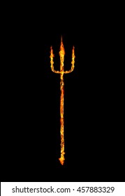 Burning Devils Trident Fork Abstract Fire