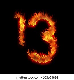 burning thirteen one three digits on black