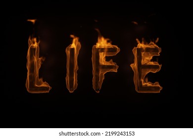 burning word life isolated on black. 3d rendering - Powered by Shutterstock