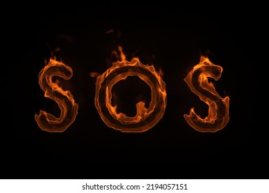 burning word sos isolated on black. 3d rendering - Powered by Shutterstock