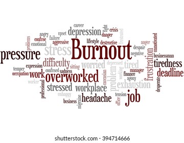 Burnout Word Cloud Concept On White Stock Illustration 394714666 ...