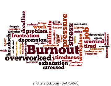 Burnout Word Cloud Concept On White Stock Illustration 394714678 ...