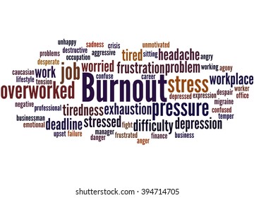 Burnout Word Cloud Concept On White Stock Illustration 394714705 ...