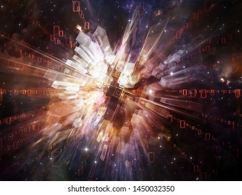 Burst of Technology. Bright math-generated abstract radial elements to illustrate concept of rapid expansion on the subject of science, education and technology.