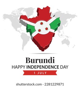 Burundi Independence Day, 3d rendering Burundi Independence Day illustration with 3d map and flag colors theme - Powered by Shutterstock