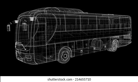 Bus Autobus Model Body Structure Wire Stock Illustration 214655770