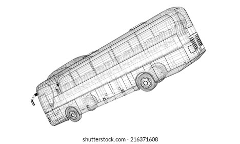 Bus Autobus Model Body Structure Wire Stock Illustration 216371608 