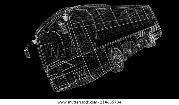 Bus Autobus Model Body Structure Wire Stock Illustration 214655734 