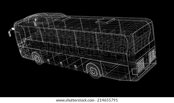 Bus Autobus Model Body Structure Wire Stock Illustration 214655791