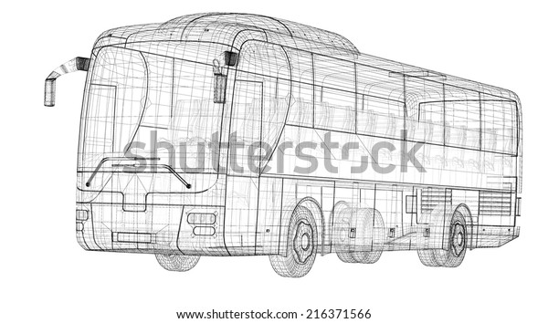 Bus Autobus Model Body Structure Wire Stock Illustration 216371566 ...