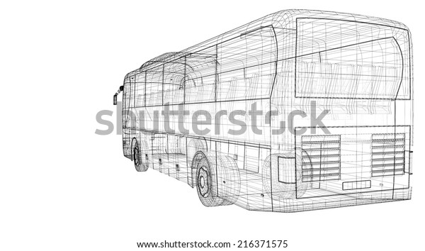 Bus Autobus Model Body Structure Wire Stock Illustration 216371575