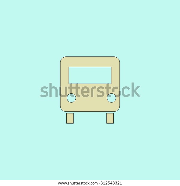 Bus. Flat simple line icon. Retro color modern\
illustration pictogram. Collection concept symbol for infographic\
project and logo