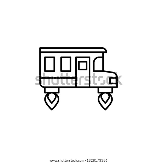 Bus flying future icon. Simple line, outline\
illustration of future transpor icons for ui and ux, website or\
mobile application