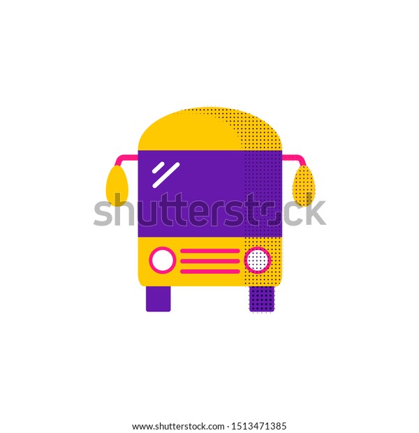 Bus icon. Road graph icon for websites and mobile.\
School bus simple simbol. Travel icon for web and graphic design.\
Flft style logo. 