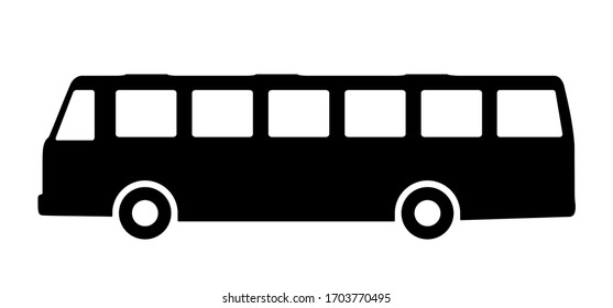 Bus Silhouette On A White Background.