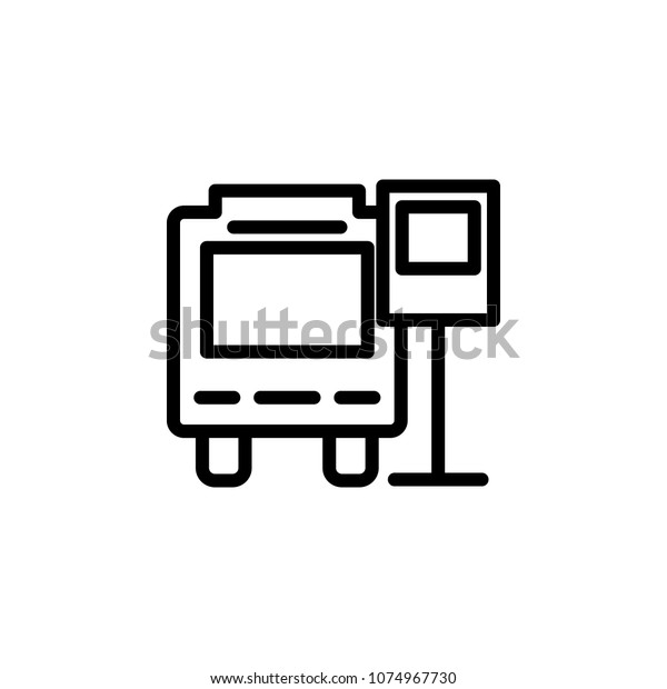 bus stop icon. Element of\
minimalistic icons for mobile concept and web apps. Thin line icon\
for website design and development, app development on white\
background