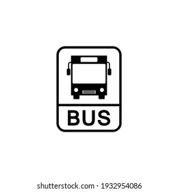 Bus Stop Icon Isolated On White Background	