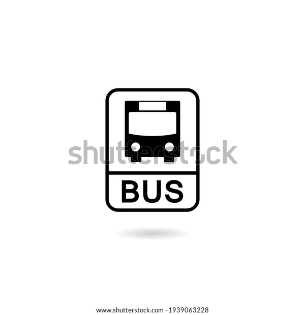Bus stop icon with\
shadow
