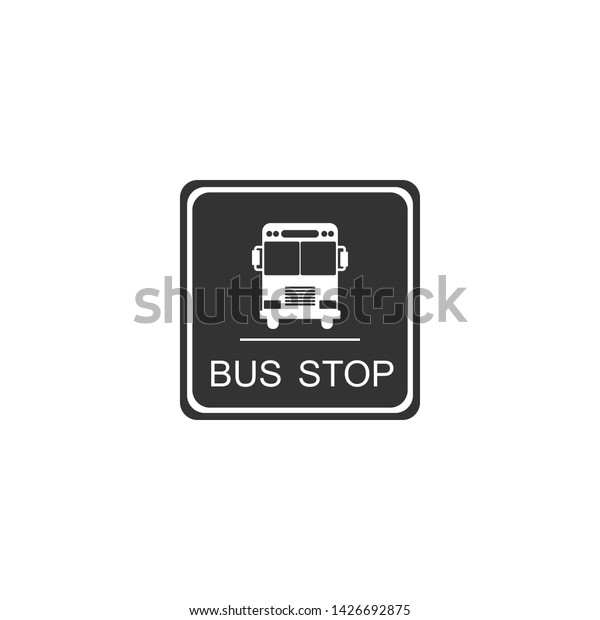 Bus stop sign isolated.\
Flat design