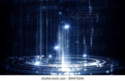 Business abstract image with high tech graphs and binary code
