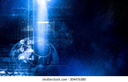 Business Abstract Image With High Tech Graphs And Diagrams