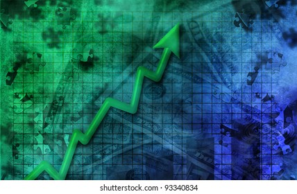 Business Abstract With Upward Momentum Arrow