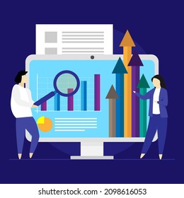 Business Analytics Intelligence Concept, Financial Charts To Analyze Profit And Finance