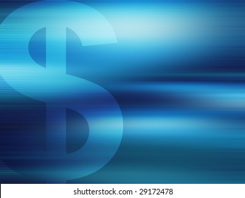Business blue background with symbol of money. Lines texture