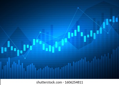 Business candle stick graph chart of stock market investment trading. Trend of graph.  illustration