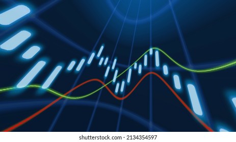 Business Candle Stick Graph Chart Of Stock Market Investment Trading. For Financial Investment Concept. 3D Illustration Rendering