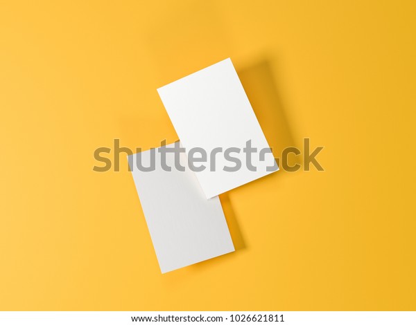 Download Business Card 3d Illustration Mockup Yellow Stock Illustration 1026621811 Yellowimages Mockups