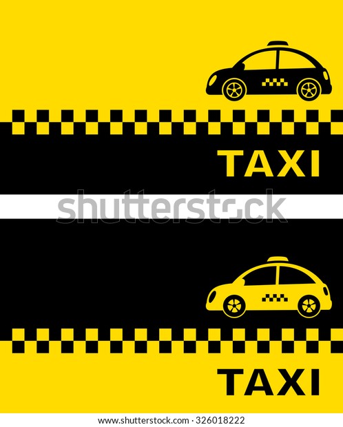 business\
card with cute retro taxi car and place for\
text