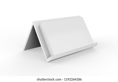 Business Card Holder With Blank Business Cards, Mock Up Template On Isolated White Background, 3d Illustration