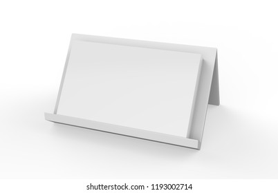 Business Card Holder With Blank Business Cards, Mock Up Template On Isolated White Background, 3d Illustration