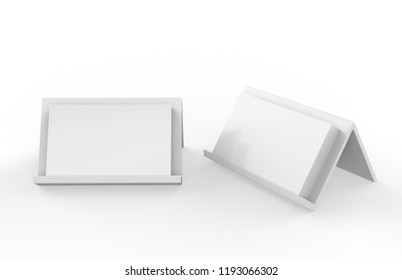 Business Card Holder With Blank Business Cards, Mock Up Template On Isolated White Background, 3d Illustration