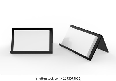 Business Card Holder With Blank Business Cards, Mock Up Template On Isolated White Background, 3d Illustration