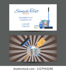 Business card template of cleaning service raster illustration - Powered by Shutterstock