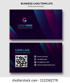 Business Card Template Design With Qr Code 