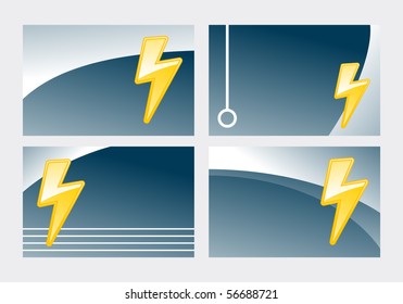 business card templates with symbolic lightning - Powered by Shutterstock