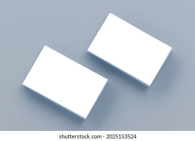Business Card Top View 3D Mockup. Business Card 3D Rendered Isometric View