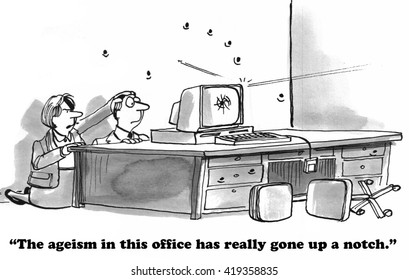 Business Cartoon About Ageism In The Workplace.