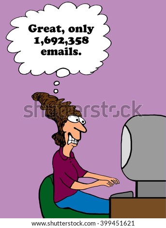 business cartoon about excessive number emailsのイラスト素材
