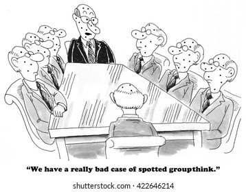 Business Cartoon About Groupthink.