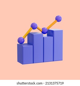 Business Chart Growth Icon 3d Render Concept For Trading Stock News Creative Growth World Economy